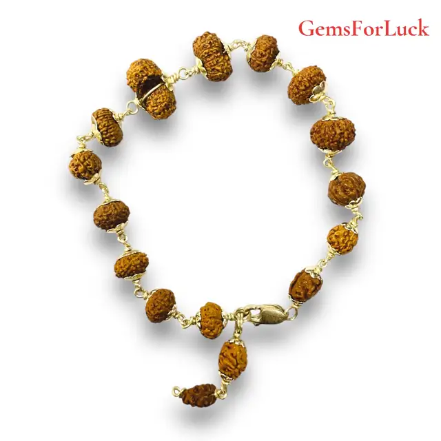 1 - 14 Mukhi Indonesian Rudraksha Bracelet In Pure Silver – image 6
