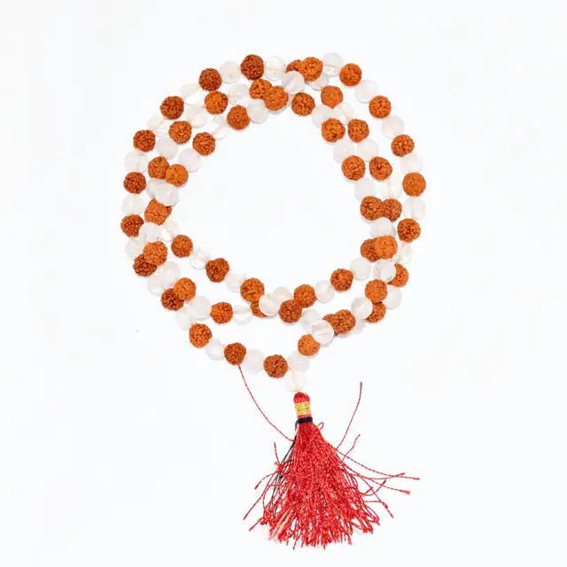 100% Rudraksha & sphatik mala – image 3