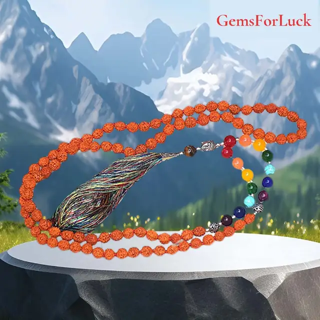7 Chakra 5 Mukhi Rudraksha Mala