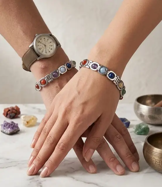 7 Chakra Bracelet In White Metal For Men & Women – image 4