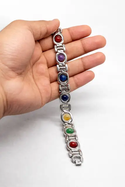 7 Chakra Bracelet In White Metal For Men & Women – image 6