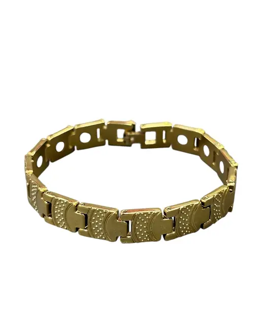 GemsForLuck Bio Magnetic Double Tone Titanium Bracelet for Men & Women