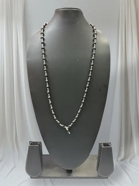 GemsForLuck Karungali Malai Silver Cap Plated Necklace – image 4