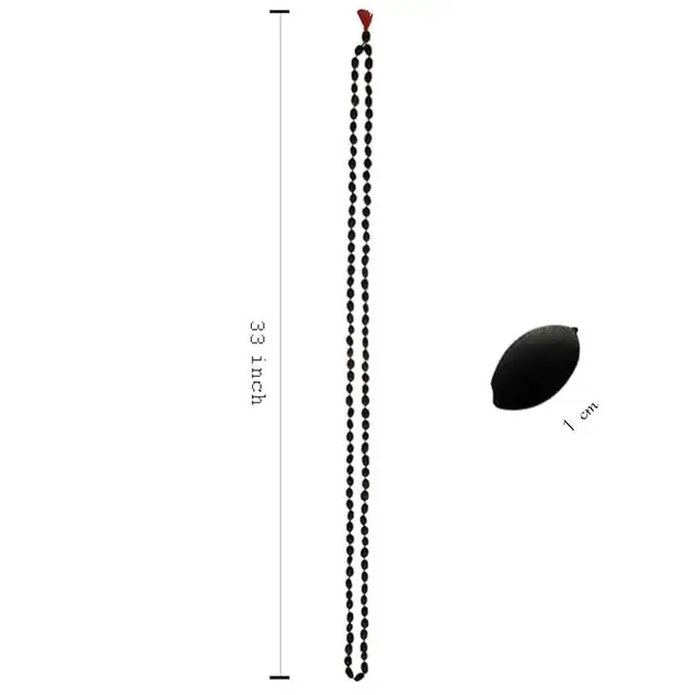 GemsForLuck Men's Wood Kamal Gatta Mala with 108 Lotus Seeds (Black) – image 4