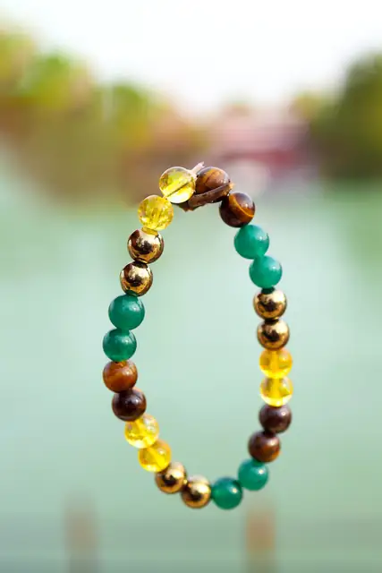 GemsForLuck Money Magnet Bracelet, Pyrite Tiger Eye Green Aventurine Citrine Wealth Bracelet 8 mm beads ergized by GemsForLuck For Unisex Adultads – image 2