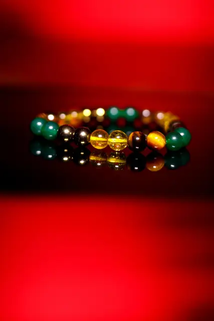 GemsForLuck Money Magnet Bracelet, Pyrite Tiger Eye Green Aventurine Citrine Wealth Bracelet 8 mm beads ergized by GemsForLuck For Unisex Adultads – image 5