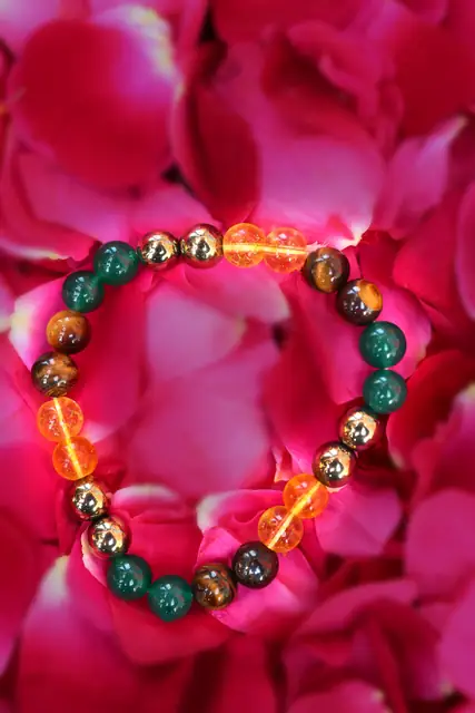 GemsForLuck Money Magnet Bracelet, Pyrite Tiger Eye Green Aventurine Citrine Wealth Bracelet 8 mm beads ergized by GemsForLuck For Unisex Adultads – image 6