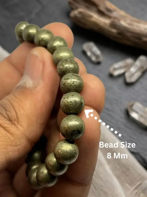 GemsForLuck Natural Pyrite Crystal Bracelet for Men & Women – image 2