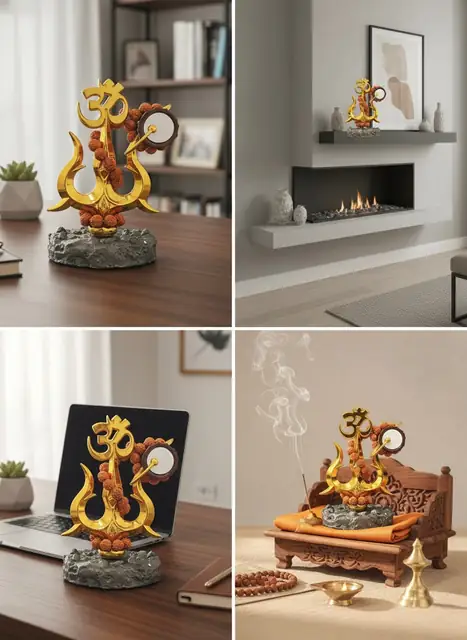 GemsForLuck Om Trishul with Damru & Rudraksha Mala – image 4