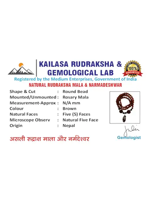 GemsForLuck Rudraksha Mala with Natural Stone Pendant – image 5