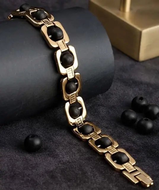 Karungali Sacred Wood Bracelet – Gold Finish – image 3