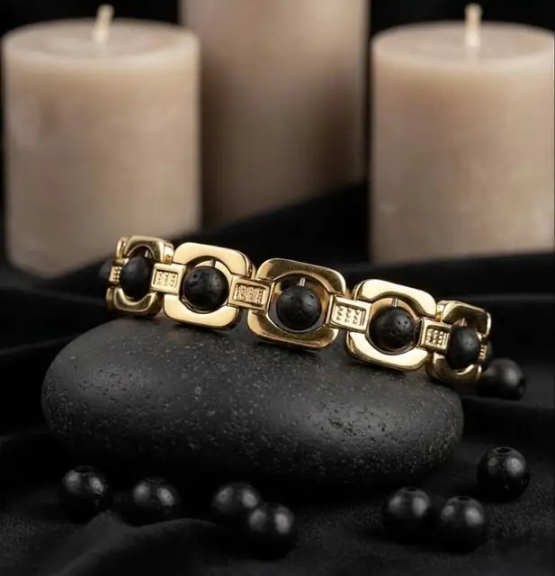 Karungali Sacred Wood Bracelet – Gold Finish – image 5