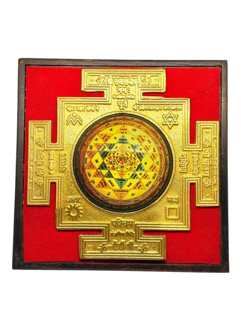 Laxmi Yantra in Brass with Wooden Frame (1 Pc) – image 2