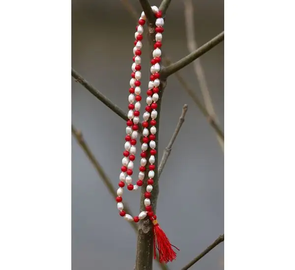 Moti Moonga Mala Red Coral Necklace – image 3