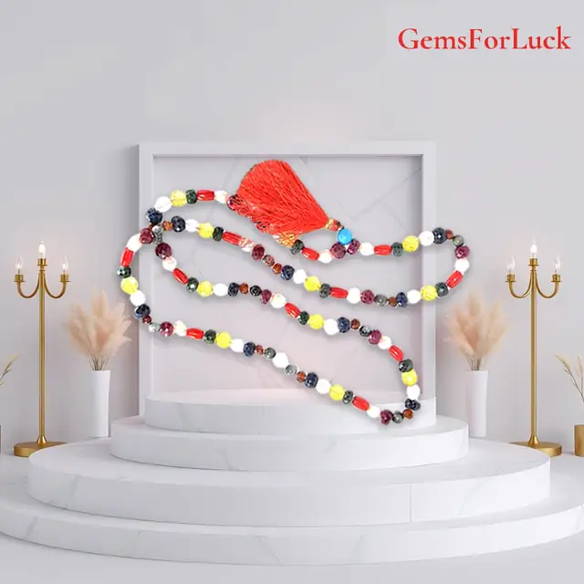 Navaratna Natural Beautiful NavRatna Gem Mala