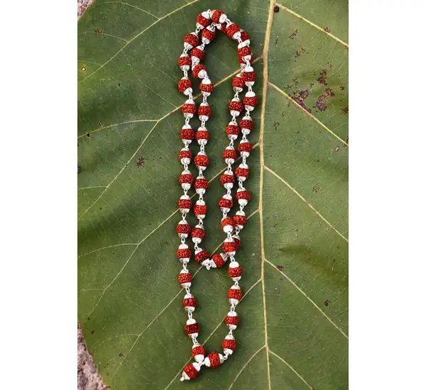 Original Silver Cap Indonesian Rudraksha Mala – image 5