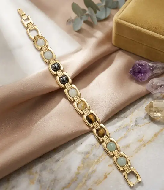 Premium Golden Multi-Stone Dhanyog Bracelet