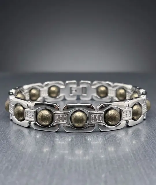 Pyrite Stone Bracelet for Confidence & Protection – image 2