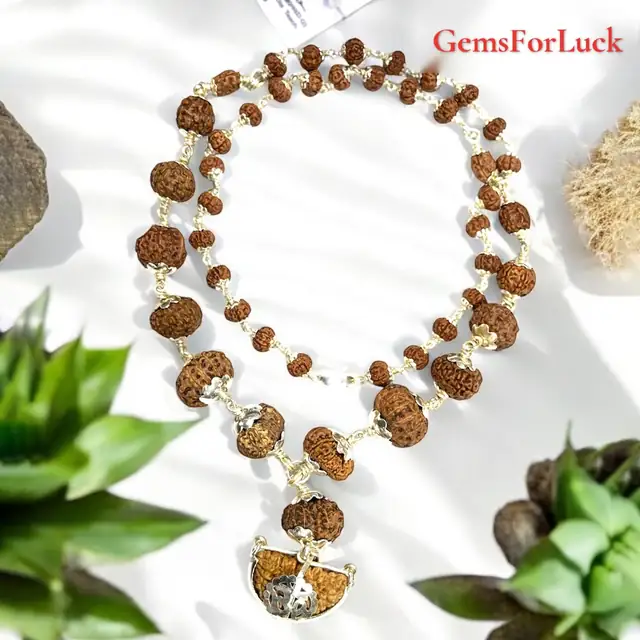 1 -14 Mukhi Rudraksha Silver Kantha indonesia – image 6