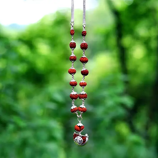 1 -14 Mukhi Rudraksha Silver Kantha indonesia – image 9