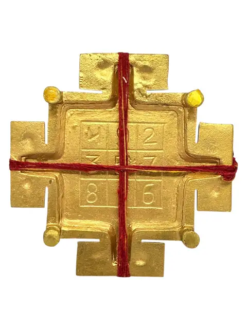 Sampurna Mahalaxmi Yantra Chowki in Brass – Sacred Wealth & Prosperity Idol for Home Temple & पूजा – image 4