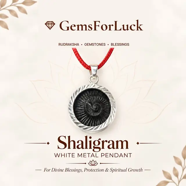 Shaligram White Metal Pendant