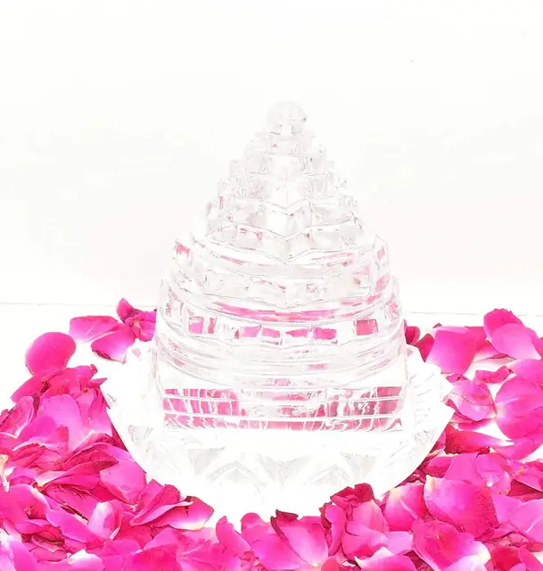 Sphatik Shree Yantra With Flower top Quality – image 2